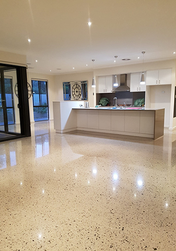 kitchen polished concrete floor australia