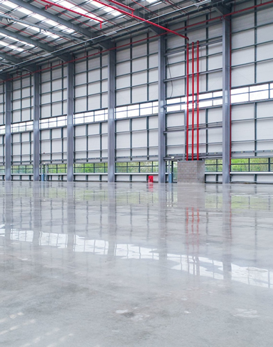 polished concrete floor warehouse