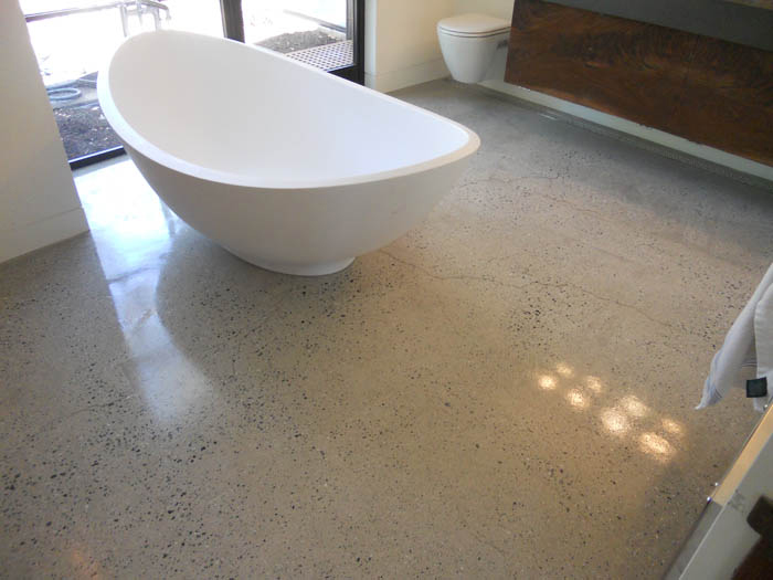 polished bathroom concrete floor
